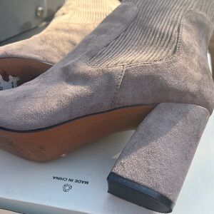 Worn once Steven NY taupe Pointed Toe Suede Ankle Boots. Gorgeous, block heel